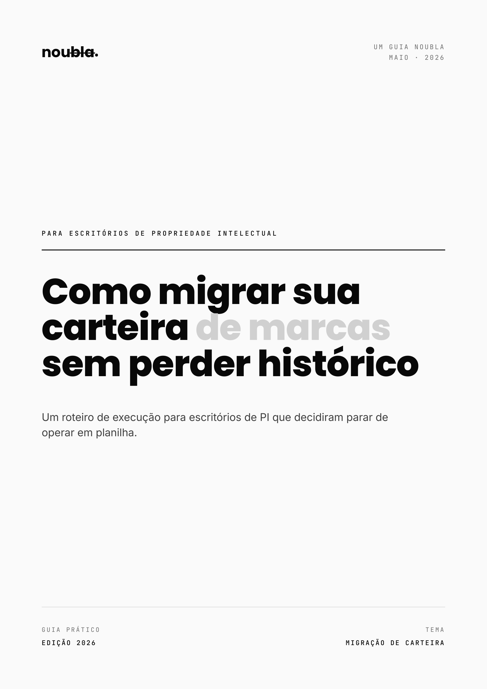 Capa do ebook: Como migrar sua carteira de marcas sem perder histórico
